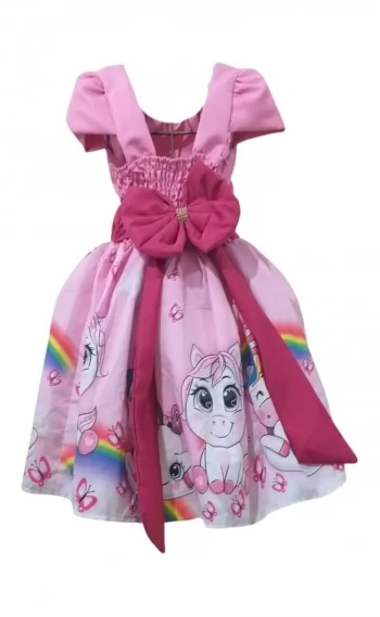 Vestido Infantil tema Unicórnio / Unicórnio amor
