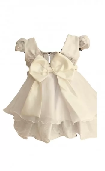 Vestido Infantil Festa Branco Bebê Jeito de Menina