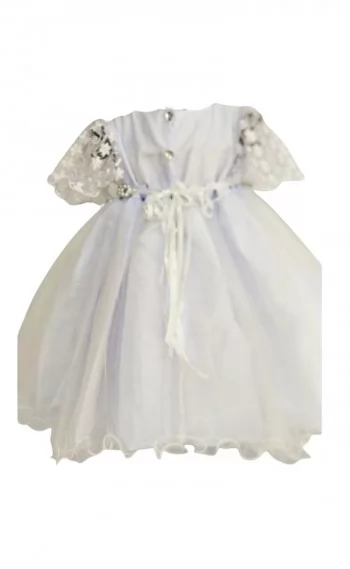 Vestido Infantil Festa Branco Mariê