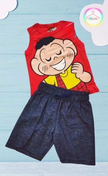 Conjunto Regata Cascão - Vermelho e Marinho