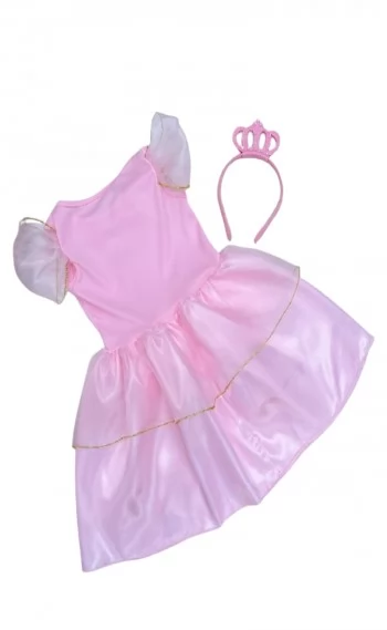 Vestido Fantasia Aurora / Rosa curto