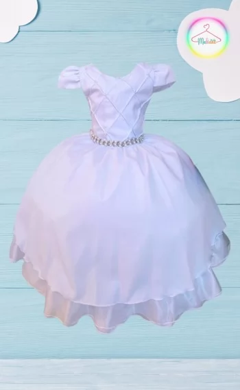 Vestido Festa Nervura Branco