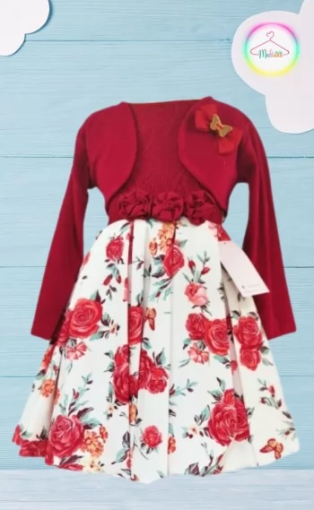 Vestido Infantil Festa Vermelho - Rosas Divinas