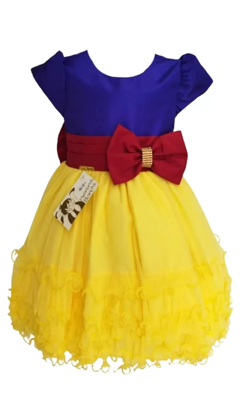 Vestido Infantil Luxo tema Branca de Neve