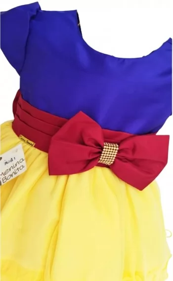 Vestido Infantil Luxo tema Branca de Neve